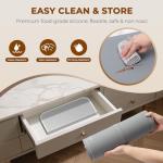 Homelove Warming Mat for Food - Fast Full Surface Electric Warming Tray with 7 Temp-Settings & 8H Timer, Portable Roll Up Food Warmer with Heat Insulation Pad for Gatherings Parties Buffet XL-Grey