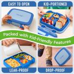 Bentgo Kids Bento-Style 5-Compartment Leak-Proof Lunch Box - Ideal Portion Sizes for Ages 3 to 7 - Durable, Drop-Proof, Dishwasher Safe, PFAS & BPA-Free & Made with Food-Safe Materials (Blue)