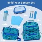 Bentgo Kids Bento-Style 5-Compartment Leak-Proof Lunch Box - Ideal Portion Sizes for Ages 3 to 7 - Durable, Drop-Proof, Dishwasher Safe, PFAS & BPA-Free & Made with Food-Safe Materials (Blue)
