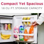 FRIGIDAIRE Black Retro Mini Refrigerator-Energy Saving-Adjustable Thermostat Control-Side Mounted Bottle Opener-Ideal for Dorm, Office, RV, Garage, Apartment 1.6 Cubic Feet