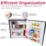 FRIGIDAIRE Black Retro Mini Refrigerator-Energy Saving-Adjustable Thermostat Control-Side Mounted Bottle Opener-Ideal for Dorm, Office, RV, Garage, Apartment 1.6 Cubic Feet