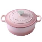 EDGING CASTING Enameled Cast Iron Covered Dutch Oven with Lid Round Pot for Bread Baking, 7 Quart, Pink