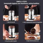 Electric Coffee Grinder,Multifunctional Coffee Bean Grinder,Food Grade 18/10 Stainless Steel Blades,Lightweight Design,Suitable for Beans,Spices and Herbs