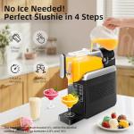 Slushie Machine No Ice Needed, 88oz Large Capacity Slushy Machine for Home, 6 Presets Slushie Maker for Frozen Drink, Slush, Margaritas, Frappés, Slushy Machine with DIY Mode, LED Display & Auto Clean