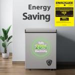 Lifeplus Chest Freezer, 3.5 Cubic Feet Small Deep Freezer Compact Top Open Door with Removable Basket, 7 Temperature Control Energy Saving Super Quiet for Kitchen Office Apartment Garage, Grey