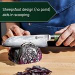 HexClad Santoku Knife, 7-Inch Japanese Damascus Stainless Steel Blade, Pakkawood Handle