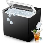ORFLROA Ice Makers Countertop, 9 Ice Cubes in 6 Mins Portable Ice Maker, 2 Sizes of Bullet Ice (S/L) Small Ice Machine for Home Kitchen Camping (Black)