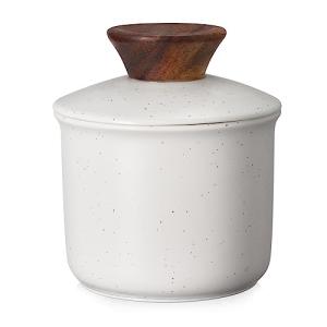 DOWAN French Butter Crock for Countertop, Ceramic Butter Dish with Waterline, Porcelain Butter Container for Spreadable Soft Butter, French Butter Dish with Lid