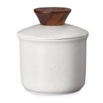 DOWAN French Butter Crock for Countertop, Ceramic Butter Dish with Waterline, Porcelain Butter Container for Spreadable Soft Butter, French Butter Dish with Lid