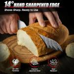 Huusk Serrated Bread Knife 8", Stainless Sourdough Bread Knife with Resin Handle & Cover for Homemade Breads Slicing, Hand Sharpened Breads Cutting Knives for Cake, Bagels, Baguettes, Christmas Gifts