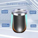 12oz/4 Pack Wine Tumbler with lid, Stainless Steel Travel Mugs Stemless Double Wall Insulated Coffee Cup, Insulated Wine Glasses Travel Tumbler for Cold & Hot Drinks(Mixed color-2, 4)