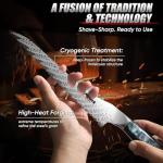 Huusk Serrated Bread Knife 8", Stainless Sourdough Bread Knife with Resin Handle & Cover for Homemade Breads Slicing, Hand Sharpened Breads Cutting Knives for Cake, Bagels, Baguettes, Christmas Gifts