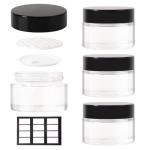 Stellacare 4 pack 1oz Glass Jars Round Empty Cosmetic Containers, Refillable Glass Jars with Lids for Face Creams, Lotions, Powders,Salves Ointments,Potravel Storage