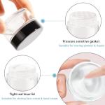 Stellacare 4 pack 1oz Glass Jars Round Empty Cosmetic Containers, Refillable Glass Jars with Lids for Face Creams, Lotions, Powders,Salves Ointments,Potravel Storage