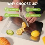 4 Packs Stainless Steel Cutting Boards Set for Kitchen, 304 Steel Metal Chopping Boards for Meat, Fruits & Break, Non-Slip, Dishwasher Safe (15.3"x11", 13.4"x9", 11.8"x8", 9.5''x5.9'')