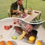 4 Packs Stainless Steel Cutting Boards Set for Kitchen, 304 Steel Metal Chopping Boards for Meat, Fruits & Break, Non-Slip, Dishwasher Safe (15.3"x11", 13.4"x9", 11.8"x8", 9.5''x5.9'')