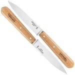 Opinel No. 112 Paring Knives 2 Piece Set, Sandvik 12C27 Steel Everyday Use Prep Knives for Chopping, Peeling, Slicing, Trimming, Stabilized Sustainably Harvested Beechwood Handles, Made in France