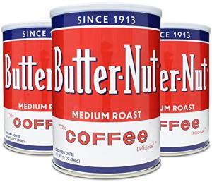 Butter-Nut Original Blend Ground Coffee, Medium Roast, 12 Ounce Steel Can (Pack of 3)