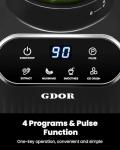 GDOR Professional Blender for Smoothies, 5 Functions, 1200 Peak Watts Smoothie Blender, 52 Oz Glass Jar & 24 Oz To-Go Cup Combo, Blenders for Smoothies, Ice and Frozen Fruit, Self-Cleaning, Gray
