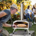 YITAHOME 12" Pizza Oven Outdoor, Wood Pellet Pizza Ovens with Rotating and Built-in Thermometer, Outside Pizza Stove with Peel, Stone and Recipes for Backyard Party Christmas Gifts