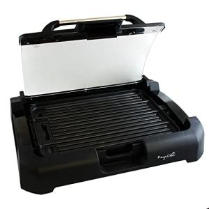 MegaChef Dual Surface Reversible Indoor Grill and Griddle with Removable Glass Lid