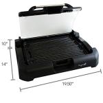 MegaChef Dual Surface Reversible Indoor Grill and Griddle with Removable Glass Lid