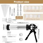 24pcs Churro Maker Machine Multifunctional Hollow Churros Machine,Churreras Para Churros Stainless Steel Churro Gun Kit,with Piping Bag,2 Brushes,7 Tips,13Discs