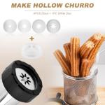 24pcs Churro Maker Machine Multifunctional Hollow Churros Machine,Churreras Para Churros Stainless Steel Churro Gun Kit,with Piping Bag,2 Brushes,7 Tips,13Discs