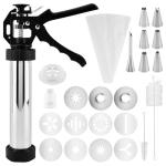 24pcs Churro Maker Machine Multifunctional Hollow Churros Machine,Churreras Para Churros Stainless Steel Churro Gun Kit,with Piping Bag,2 Brushes,7 Tips,13Discs