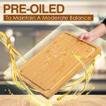 XL Bamboo Cutting Board with Juice Groove and Handles