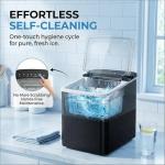 ICEVIVAL Countertop Ice Maker, 9 Bullet Ice Cubes in 6.5 Minutes, 26.5lbs Daily Production, Self-Cleaning Ice Machine with Scoop and Basket, 2 Sizes of Ice for Home, Kitchen, Office, Bar, and Party