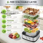 Seeutek Food Dehydrator Machine, 5 BPA-Free Trays, Adjustable Temperature Control for Beef Jerky, Fruits, Vegetables, Includes Recipe Book & 4 Reusable Storage Bags, Electric Dryer Machine (5 Trays)