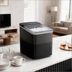 ICEVIVAL Countertop Ice Maker, 9 Bullet Ice Cubes in 6.5 Minutes, 26.5lbs Daily Production, Self-Cleaning Ice Machine with Scoop and Basket, 2 Sizes of Ice for Home, Kitchen, Office, Bar, and Party