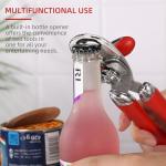 Multi-function Manual Can Opener Bottle Opener, Oversized Hand-held Easy Rotary Knob, Safe Cut Can Opener with Non-Slip Handle, Smoother Cut Sharp Blade for Seniors Kitchen Tool, Red