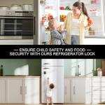 TIJTJHC Fridge Lock, 2PCS Upgraded Refrigerator Lock for Freezer, Cabinets and Drawers, Air Fryer, Closets, Windows, Doors, Durable ABS with Adhesive Backing, Easy Install, No Tools Needed, Black