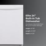 Kenmore 22-14682 Elite 24" Built-In Dishwasher-UltraWash Plus, TurboDry, QuietWash, SmartWash, TurboFlex Third Rack & Reach-Thru Handle - 15 Place Settings -42 DBA - ENERGY STAR Certified - 24"-White