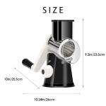 Ancevsk Cheese Grater Hand Crank, Rotary Vegetable Shredder with Handle and Strong Suction base, 3 in 1 Kitchen Speed Spin Veggie Slicer Nut Grinder for Pizza Top, Hash brown, Salad and More (Black)
