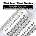 Ancevsk Cheese Grater Hand Crank, Rotary Vegetable Shredder with Handle and Strong Suction base, 3 in 1 Kitchen Speed Spin Veggie Slicer Nut Grinder for Pizza Top, Hash brown, Salad and More (Black)