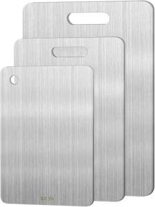 3-Piece Double-Sided Stainless Steel Cutting Boards