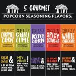 Urban Accents Movie Night Popcorn Gift Set – Includes 3 Gourmet Popcorn Kernel Varieties & 5 Flavorful Seasonings – Perfect Snack Gift Box for Parties, Holidays, or Movie Lovers