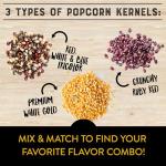 Urban Accents Movie Night Popcorn Gift Set – Includes 3 Gourmet Popcorn Kernel Varieties & 5 Flavorful Seasonings – Perfect Snack Gift Box for Parties, Holidays, or Movie Lovers