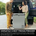 Whynter 95 Qt. Wheeled Portable Refrigerator / Portable Freezer for Travel - Chest Freezer / Fridge for Car, Camping, RVs & More, -8°F to 50°F Temperature Range, AC 110V/ DC 12V, FM-951GW, Gray
