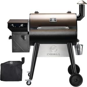 Z GRILLS 2025 Upgrade 8-in-1 Electric Wood Pellet Grill & Smoker with PID V3.0 Controller, LCD, 697 Sq In, Dual-Wall Insulation, Meat Probes, Easy Hopper Clean-out & Grill Cover
