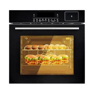 24" Electric Single Wall Oven, 2.5Cu.ft Built-in Electric Convection Oven, 8 Baking Modes, with Air Frying Function, 3000w, 3D Surround Heating with Double-Layered Glass Door, Timer, Touch Control