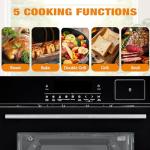 24" Electric Single Wall Oven, 2.5Cu.ft Built-in Electric Convection Oven, 8 Baking Modes, with Air Frying Function, 3000w, 3D Surround Heating with Double-Layered Glass Door, Timer, Touch Control