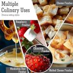 Artestia Swiss Fondue Set for Party - 2L Large Capacity Ceramic Fondue Pot Melting Cheese Chocolate, 6 Fondue Forks, Fondue Party, Wedding Gifts - Autumn Amble