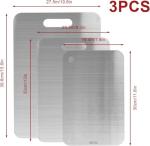 3-Piece Double-Sided Stainless Steel Cutting Boards