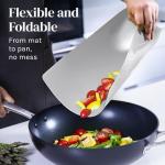 Extra Thick Flexible Cutting Mat Set With Food Icons & EZ-Grip Back (Set Of 4 Mats) - Flexible Cutting Boards for Kitchen - Flexible Plastic Cutting Board Set (Black and White)…