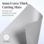 Extra Thick Flexible Cutting Mat Set With Food Icons & EZ-Grip Back (Set Of 4 Mats) - Flexible Cutting Boards for Kitchen - Flexible Plastic Cutting Board Set (Black and White)…