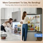 Upstreman 7.1 Cu.Ft Refrigerator with Bottom Freezer, Apartment Fridge with Freezer, Energy-efficient, Large Capacity, Adjustable Thermostat, Refrigerator for Apartment, Kitchen, Dorm,Silver(BM71)